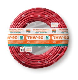 CABLE THW-90 PLUS 10 AWG 450/750V COLOR ROJO INDECO
