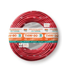 CABLE THW-90 PLUS 12 AWG 450/750V COLOR ROJO INDECO