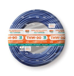 CABLE THW-90 PLUS 12 AWG 450/750V COLOR AZUL INDECO