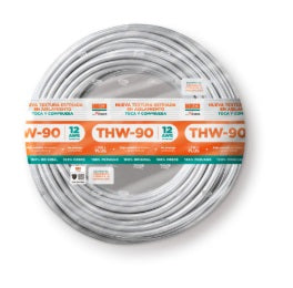 CABLE THW-90 PLUS 12 AWG 450/750V COLOR BLANCO INDECO