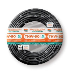 CABLE THW-90 PLUS 12 AWG 450/750V COLOR NEGRO INDECO